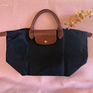 Longchamp Le Pliage Pre-2013 Made in France Original Med Handheld bag, Black